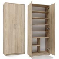 STANDREGAL OLIV mit Türen und 8 Fächern - Sonoma Eiche, Holzwerkstoff (74/180/35cm) - RAUMHIRSCH FURNITURE