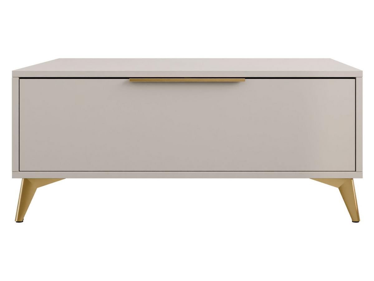 COUCHTISCH Xylix 1SZ - Beige/Goldfarben, Holzwerkstoff/Metall (75/104/45cm) - MIRJAN24