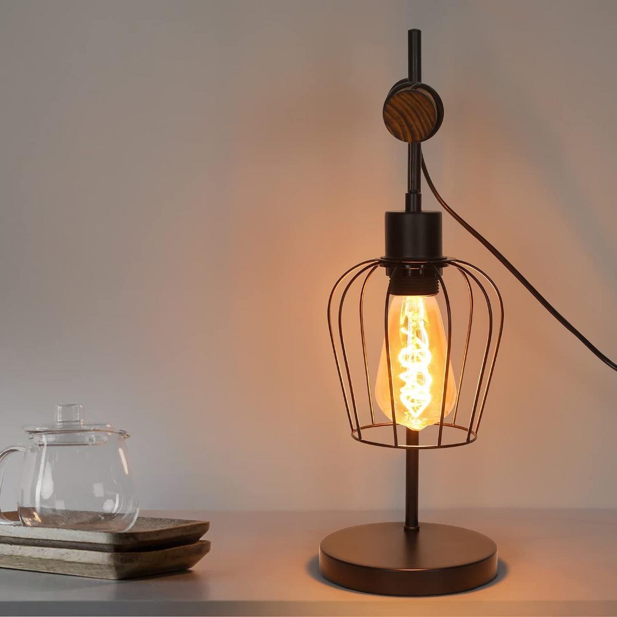 TISCHLAMPE Isolde 20/15/46 cm - Braun, Holz/Metall (20/15/46cm) - ZMH