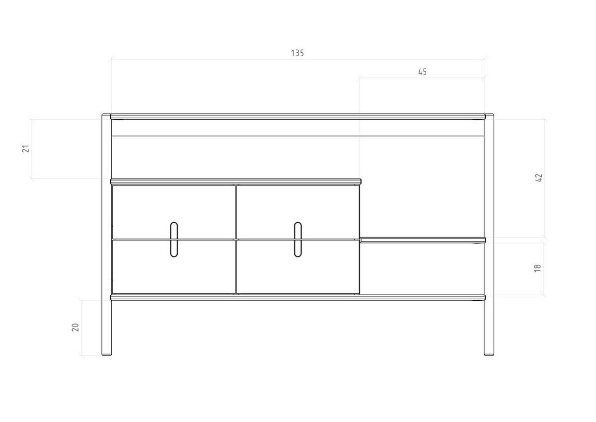REGAL INA Wildeiche - Dunkelbraun, Holz (142/86/46cm) - byoak