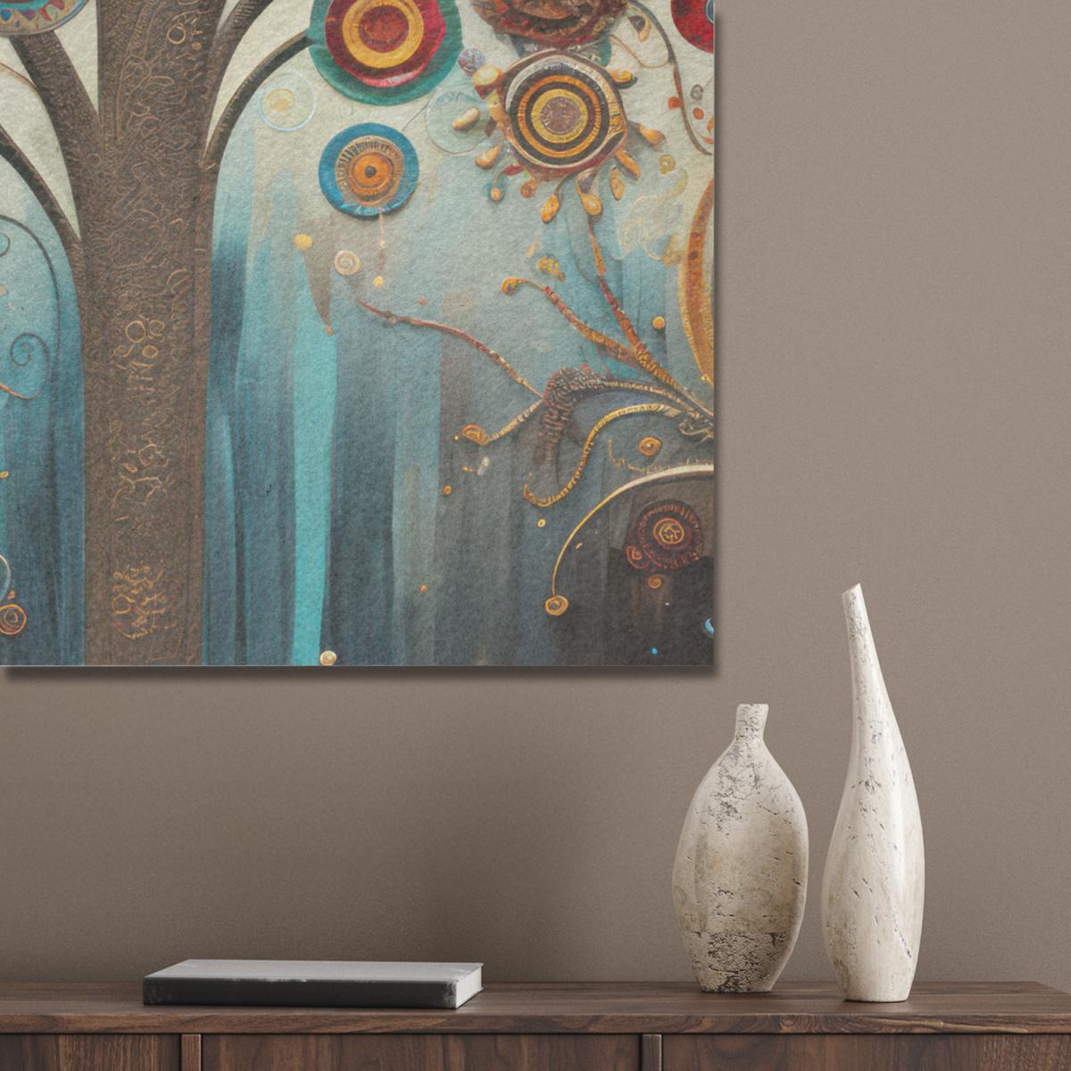 AKUSTIKBILD Baum - Baum des Lebens - Farbe Wandbilder 60x80 cm - Braun, Kunststoff (60/80/0.9cm) - MuchoWow