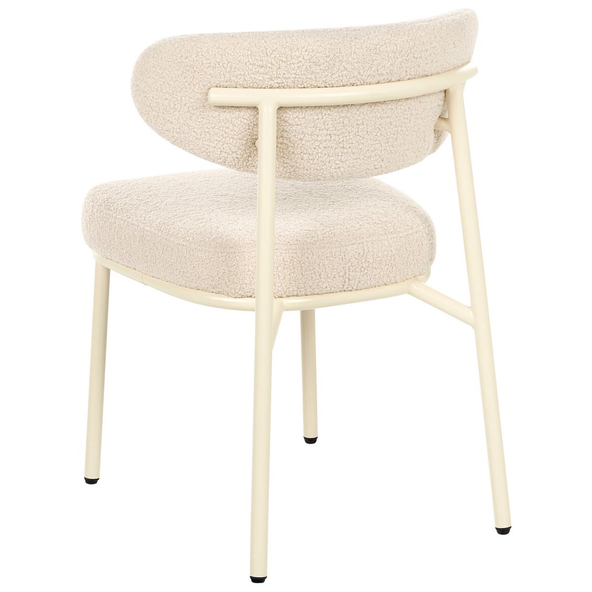 ESSZIMMERSTUHL 2er-Set Bouclé Hellbeige Unity - Beige, Textil (56/78/57cm) - Beliani