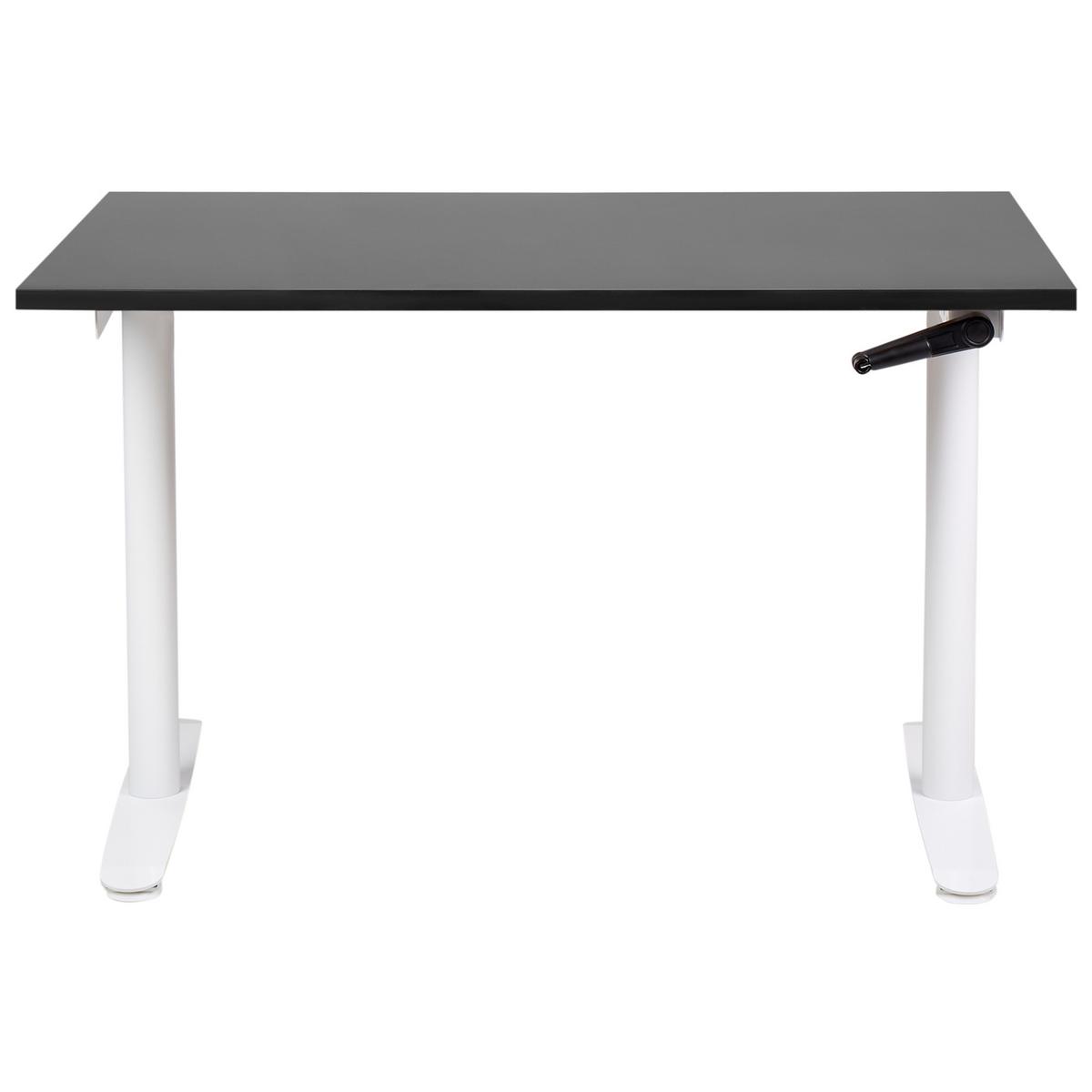 SCHREIBTISCH schwarzweiß 120/72 cm manuell höhenverstellbar Destin IV - Schwarz/Weiß, Holz (72/120/74cm) - Beliani