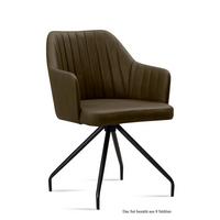ARMLEHNSTUHL (8er-Set) Dinara 58x81x60 Schwarz/Khaki - Dunkelgrün/Schwarz, Kunststoff (60/81/58cm) - 58aufmkessel