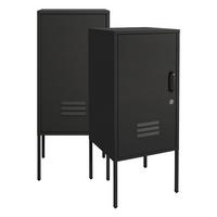 NACHTTISCH-SET 2 TLG. Hausjärvi - Schwarz, Metall (35/82/35cm) - [en.casa]