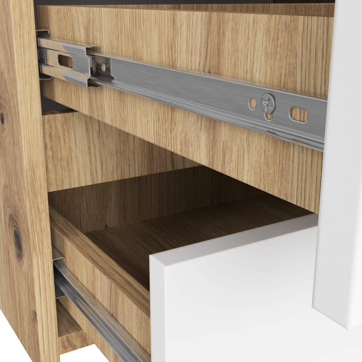 KOMMODE Eiche Artisan, Weiß 57/100/35 - Eiche Artisan/Weiß, Holzwerkstoff (100/57/35cm) - RAUMHIRSCH FURNITURE