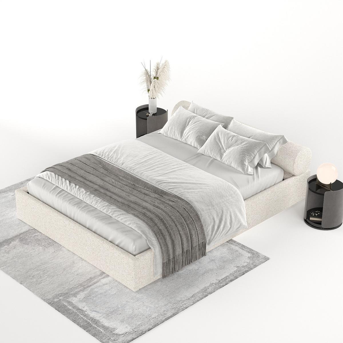 POLSTERBETT Solvo mit Stauraum 160/200 cm Creme im Blur Stoff - Creme/Schwarz, Holz/Holzwerkstoff (160/200cm) - AltaBeds