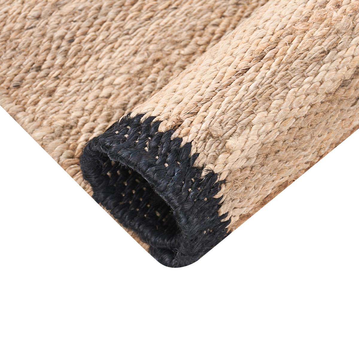 TEPPICH Schwarz/Beige 160/230 cm Jute Gondia - Beige, Textil (160/230cm) - Beliani