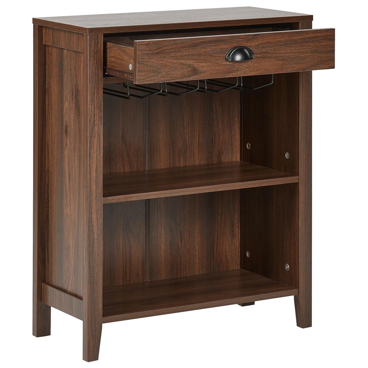 SIDEBOARD Dunkelbraun Walkerston - Braun, Holzwerkstoff (66/80/30cm) - Beliani