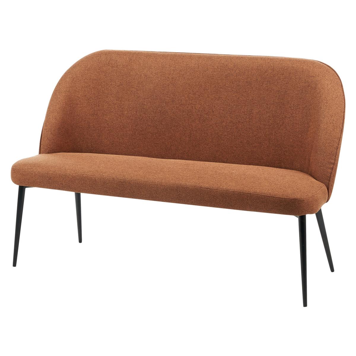 2-SITZER-KÜCHENSOFA braun Osby - Schwarz/Braun, Textil (130/85/49cm) - Beliani