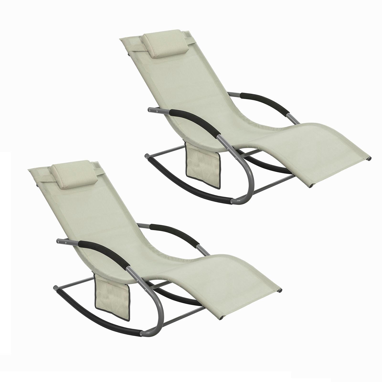 SONNENLIEGE 2 Personen, Gartenliege bis 150kg, Beige - Beige, Metall (63/87/150cm) - SoBuy