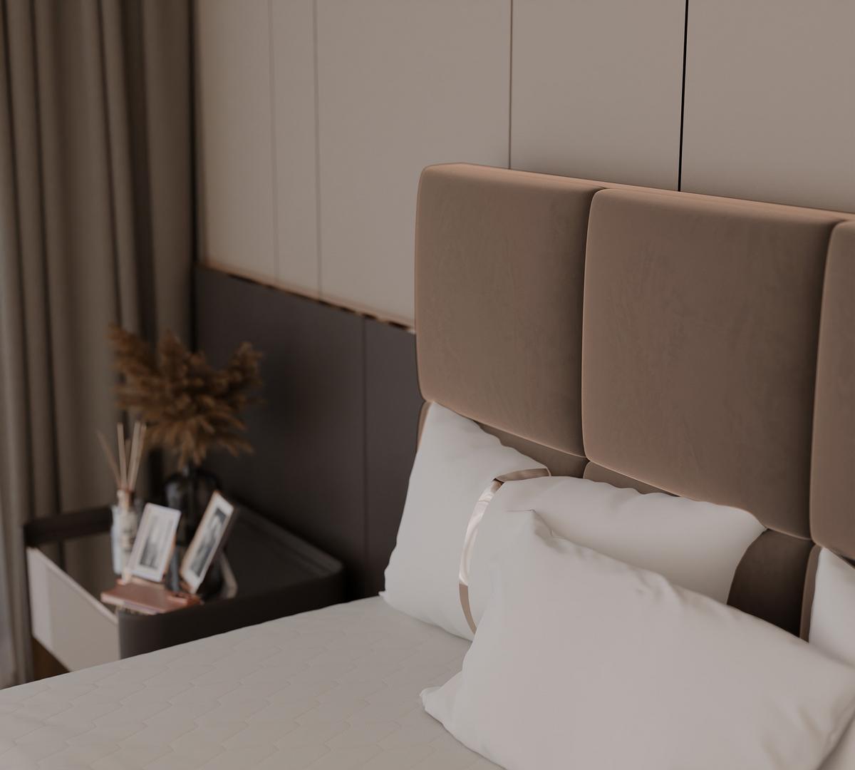 BOXBETT 120x200 cm mit Topper - Braun, Textil (120/200cm) - Idohome