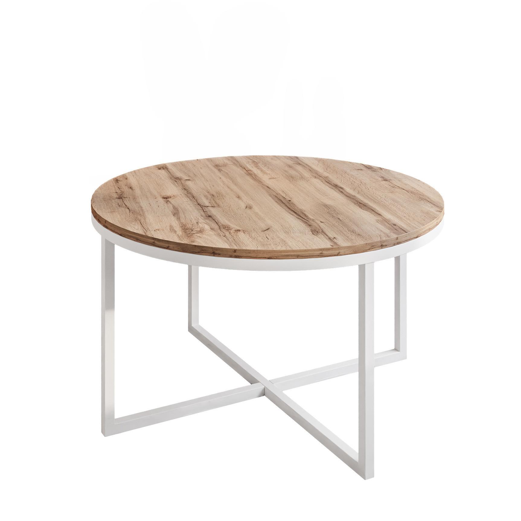 COUCHTISCH CIRI-X Eichenholz Wotan - Eiche Wotan/Weiß, Holzwerkstoff (70/70/45.6cm) - Lookway