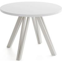 ESSTISCH Ravero runder ausziehbarer, Weiß 100/100/77 cm - Kaschmir/Weiß, Holz/Holzwerkstoff (100/100/76.5cm) - WFL GROUP