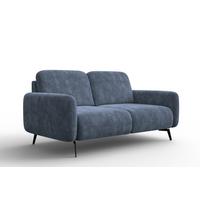 SOFA FEBE 2-Sitzer, marineblauer Chenille-Stoff - Blau/Schwarz, Holz/Textil (160/82/96cm) - Wozimo