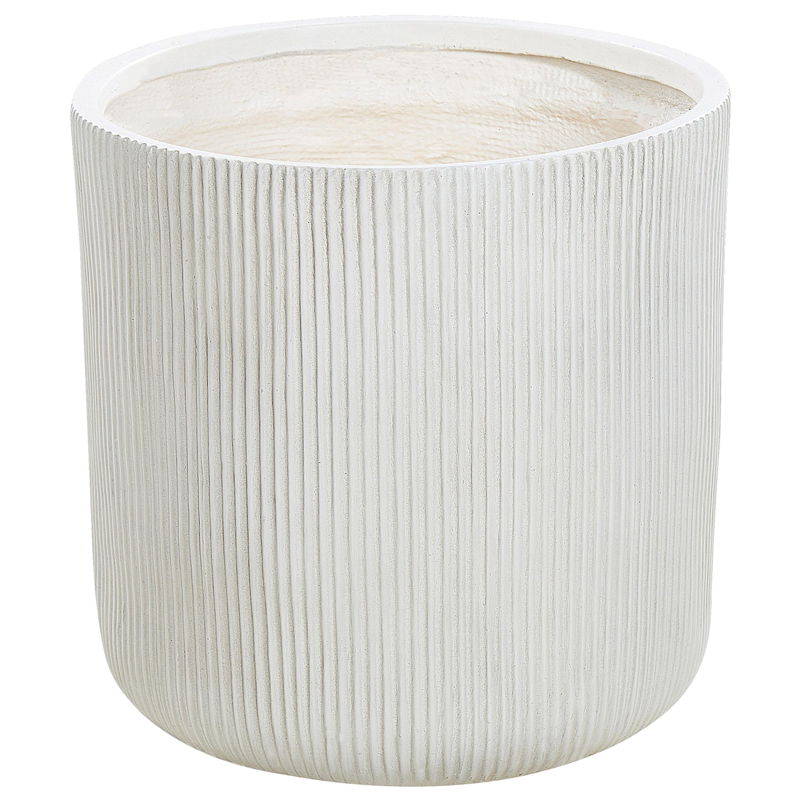 BLUMENTOPF Weiß Oreoi - Weiß, Naturmaterialien (45cm) - Beliani