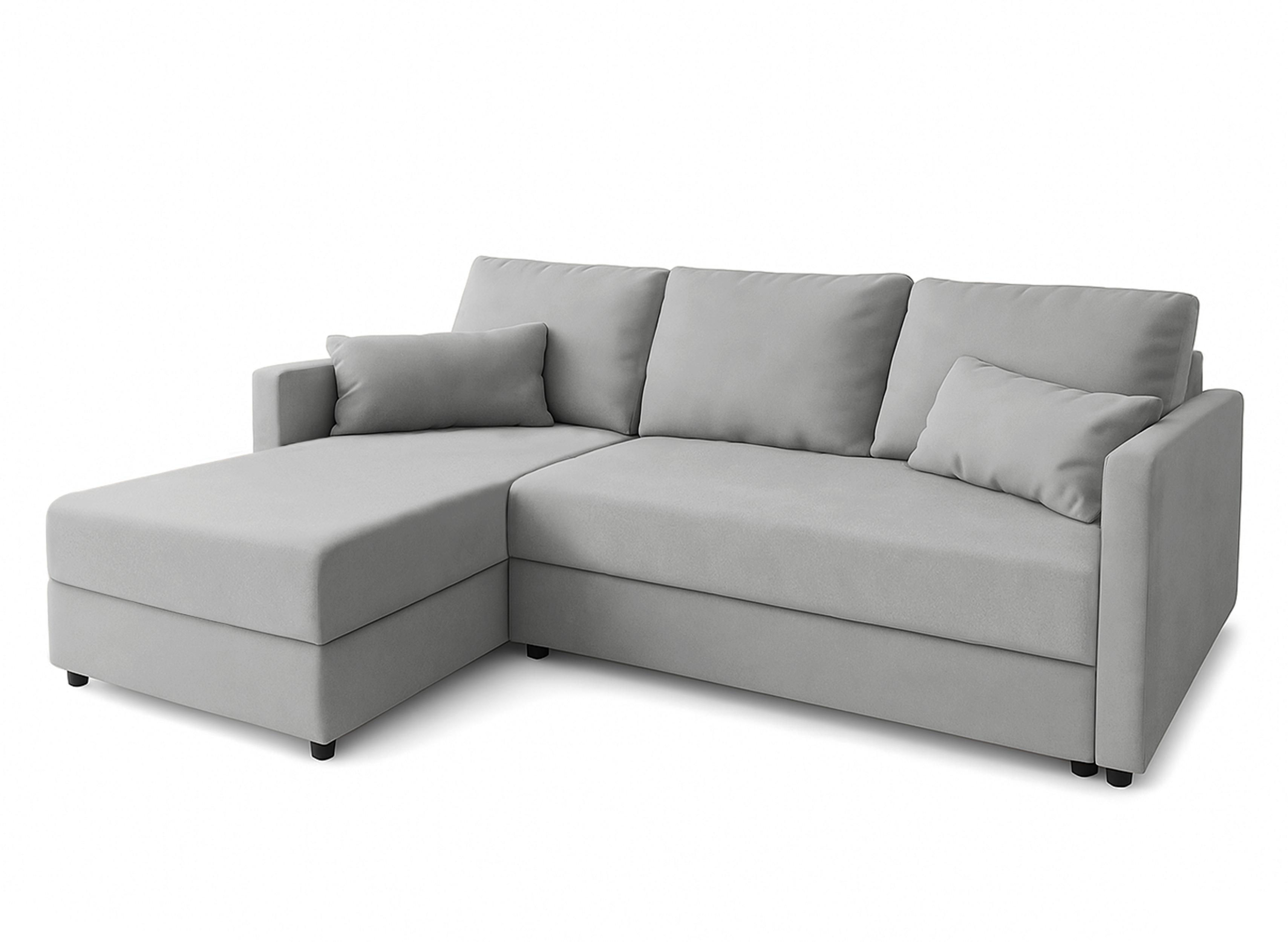 ECKSOFA L Form Dolceo Hellgrau 226/140/78 cm – Schlaffunktion Universell Rechts Links - Hellgrau/Schwarz, Kunststoff/Textil (226/140cm) - AX Living