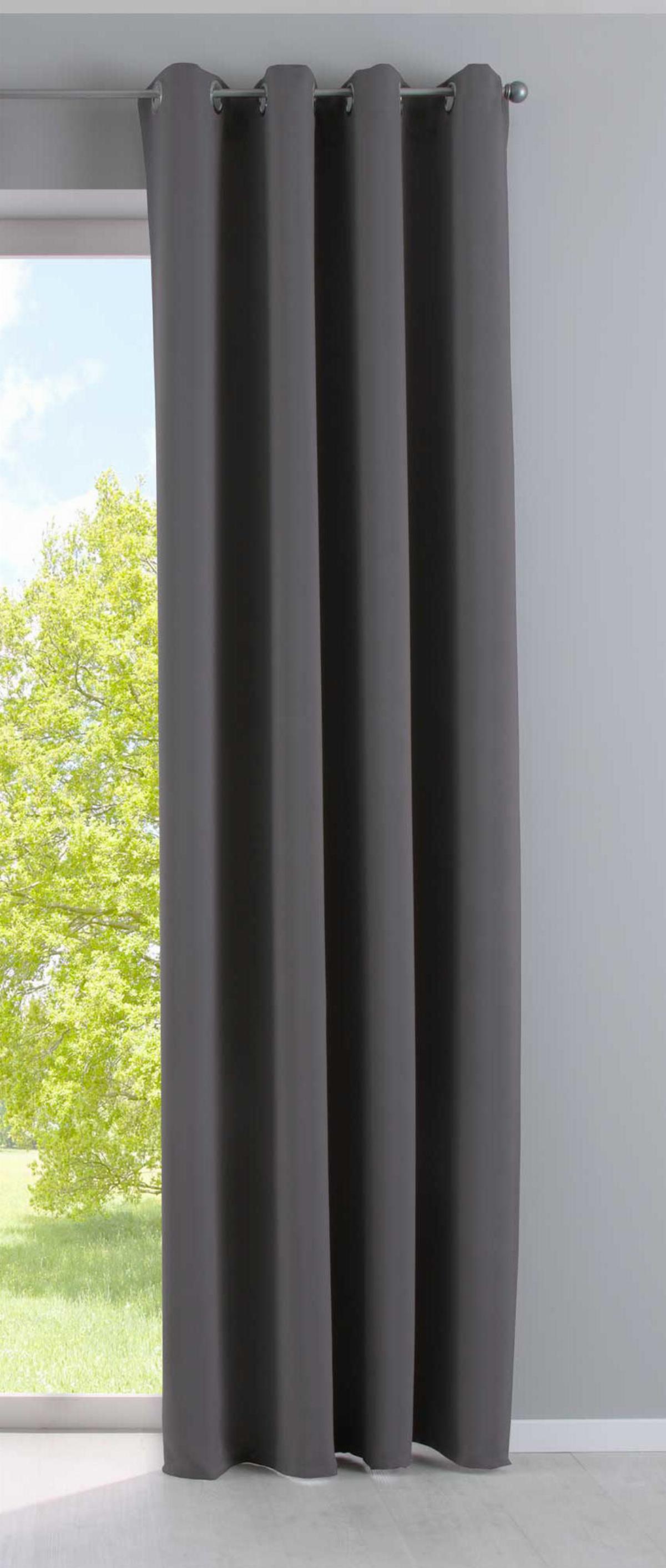 VORHANG »NEW YORK« HxB 245x140 cm Dunkelgrau - Dunkelgrau, Textil (140/245cm) - Gardinenbox