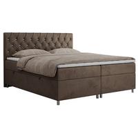 BOXBETT ROMA 200/200 - Braun Velvet - H3 - Braun, Holz/Textil (200/200cm)