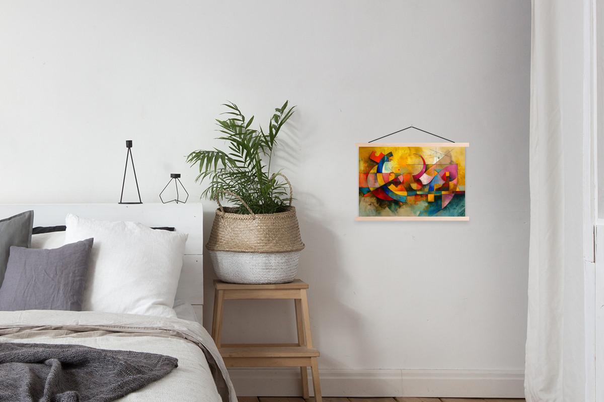 POSTER MIT MAGNETLEISTEN Kunst - Abstrakt - Modern Wandbilder 60x40 cm - Gelb, Textil (60/40/0.15cm) - MuchoWow