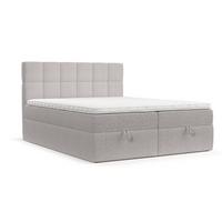 BOXBETT Savio 200/200 cm Beige im Riva Stoff - Beige/Schwarz, Holz/Holzwerkstoff (200/200cm) - AltaBeds