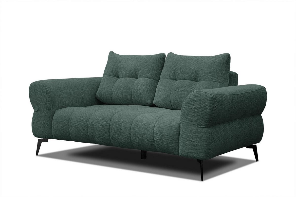 SOFA SALVINI 2-Sitzer, smaragdgrün - Smaragdgrün/Schwarz, Holzwerkstoff/Textil (176/88/99cm) - Wozimo
