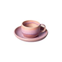 KAFFEETASSE MIT UNTERTASSE Perlemor Coral rosa 190 ml - Rosa, Keramik (16.1/9.4/16.1cm) - like.Villeroy & Boch