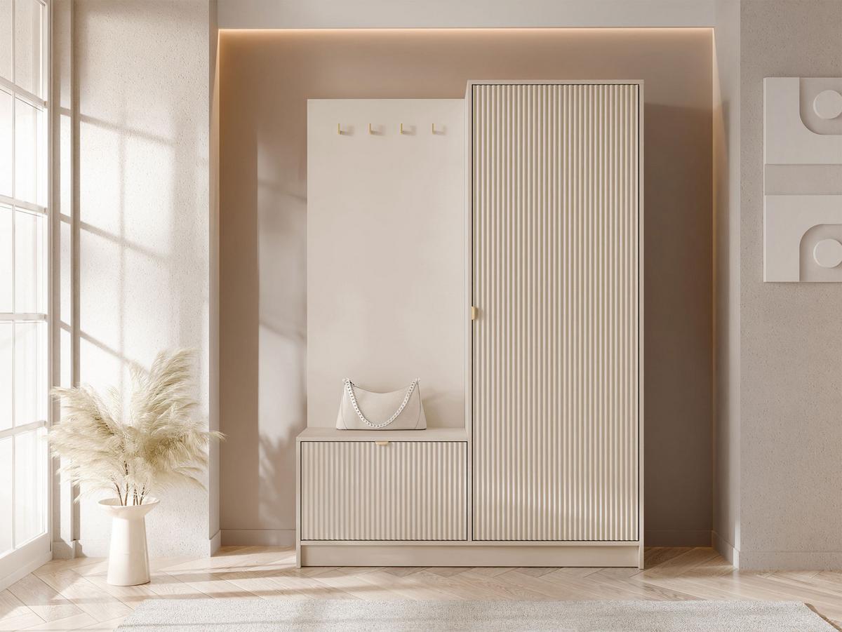GARDEROBE Tireno - Sandfarben, Holzwerkstoff/Kunststoff (120/180/40cm) - MIRJAN24