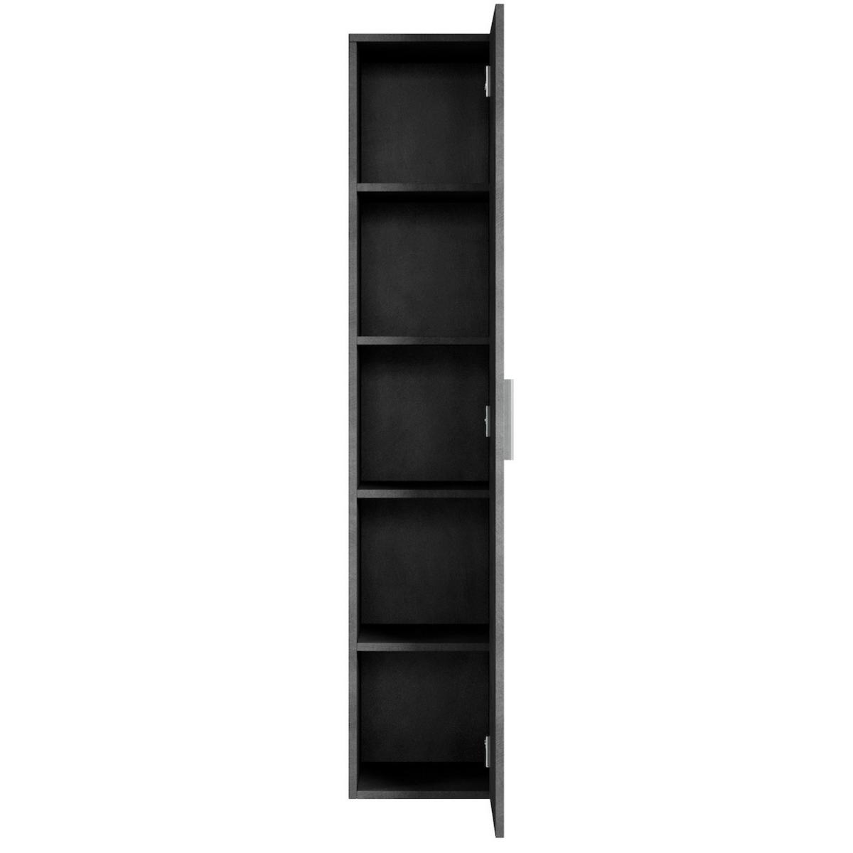 BADEZIMMERSCHRANK Pluto mit 1 Tür Dunkel Grau - 30 x 30 x 150 cm - Grau, Holz (30/150/30cm) - Badplaats