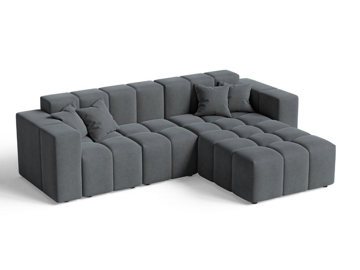 ECKSOFA Loopo Dunkelgrau Rechts - Dunkelgrau, Holz/Textil (265/180cm) - Graingold