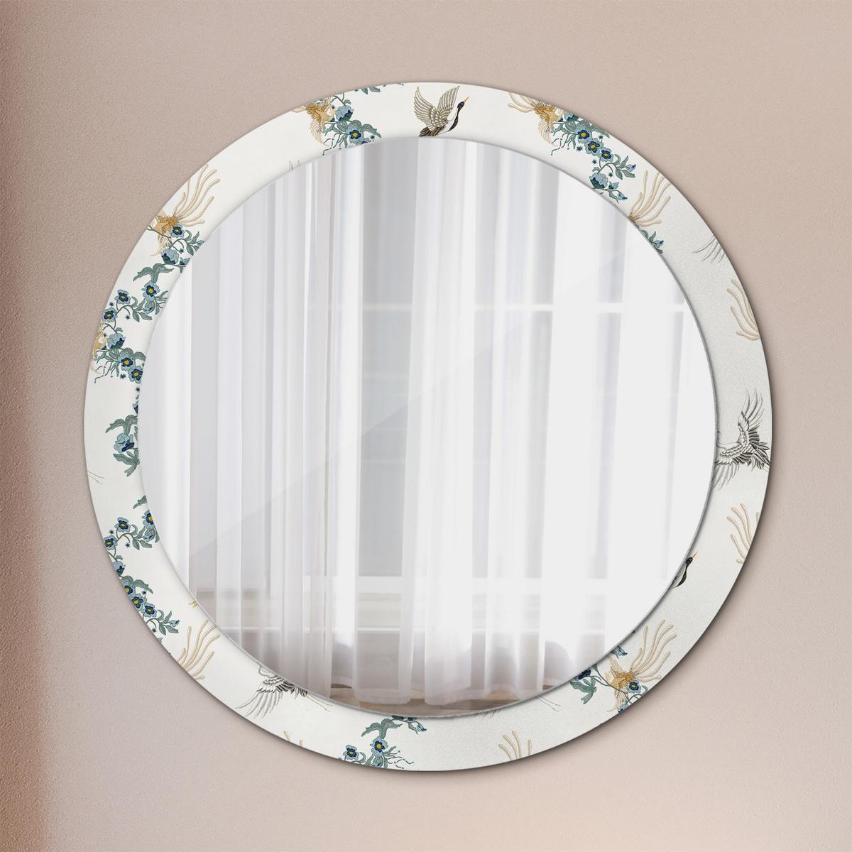SPIEGEL Rund Ø 90 cm mit Aufdruck - Multicolor, Glas (90/90/0.4cm) - Wallfluent
