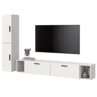 WOHNWAND weiß 249 x 184 cm, Wohnkombination hängend / stehend - Schwarz/Weiß, Holzwerkstoff/Kunststoff (249/184/34cm) - Inn.Furn
