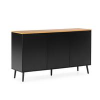 SIDEBOARD Desi 3 türen schwarze Farbe - Schwarz, Holzwerkstoff (140/80/40cm)