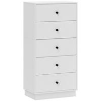 KOMMODE Sideboard mit 5 Schubladen Schrank aus Holzwerkstoff 47 x 29 x 95 cm Weiß - Weiß, Holzwerkstoff (29/95/47cm) - HOMCOM