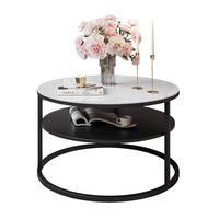 COUCHTISCH CIRI GLASS mit Regal - Schwarz/Weiß, Glas (70/70/47.4cm) - Lookway