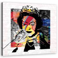 WANDBILD banksy queen of england - Multicolor, Textil (40/40cm) - Feeby