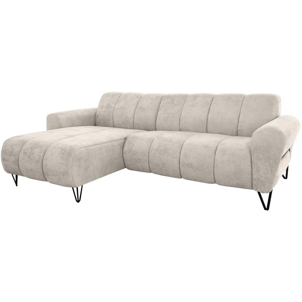 ECKSOFA Volare Mini ohne Schlaffunktion beige links, Storm-Stoff - Beige/Schwarz, Textil/Metall (256/165cm) - Beautysofa