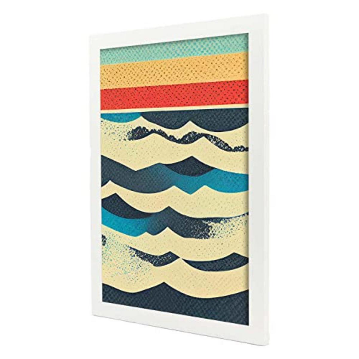 POSTER Set mit 4 Meer Abstrakt Moderne Galaxien A3 Weißer Rahmen - Weiß, Papier (29.7/3cm) - Nacnic
