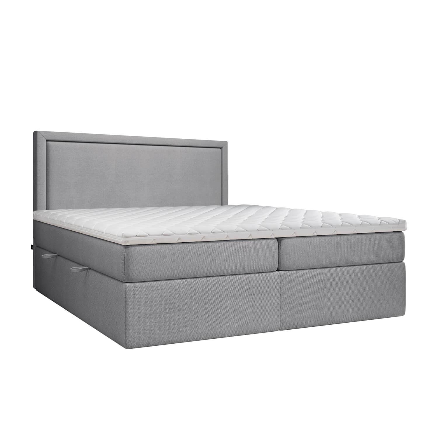 BOXBETT Jodan 200/200 cm Grau im Megan Stoff - Schwarz/Grau, Holz/Holzwerkstoff (200/200cm) - AltaBeds