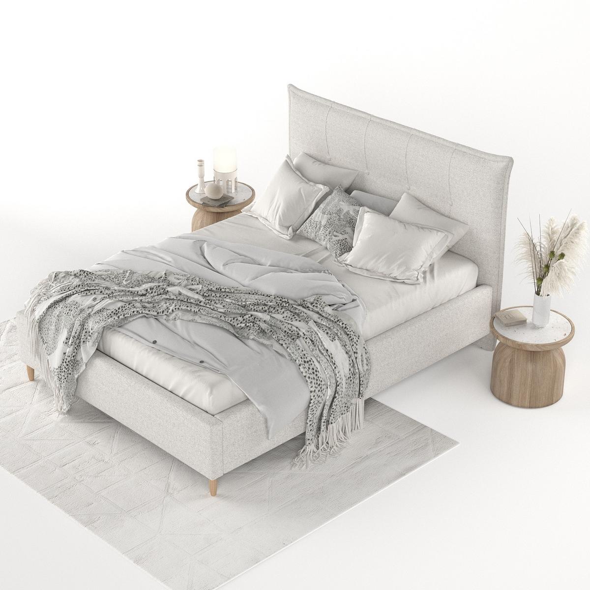 POLSTERBETT Plaza 160/200 cm Hellbeige im Riva Stoff - Beige/Naturfarben, Holz/Holzwerkstoff (160/200cm) - AltaBeds