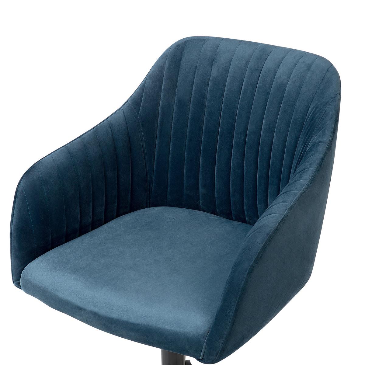 BÜRODREHSTUHL Polyester Blau Venice - Blau/Schwarz, Kunststoff/Textil (46/79/64cm) - Beliani