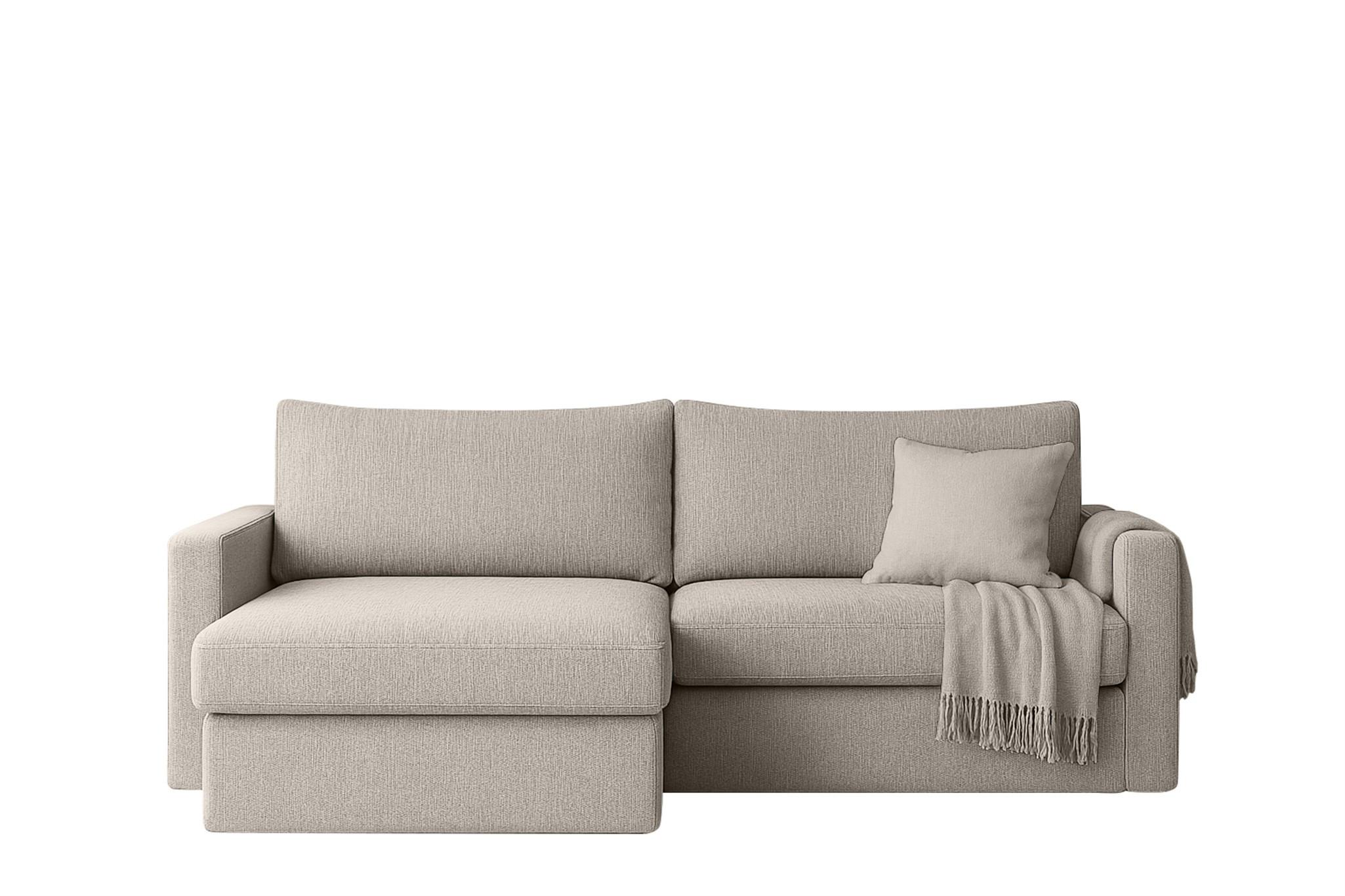 ECKSOFA Bendik In Faro - Hellgrau, Holzwerkstoff/Textil (224/140cm) - Fun Möbel