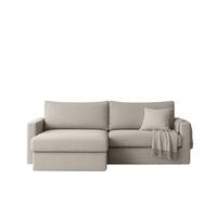 ECKSOFA Bendik In Faro - Hellgrau, Holzwerkstoff/Textil (224/140cm) - Fun Möbel