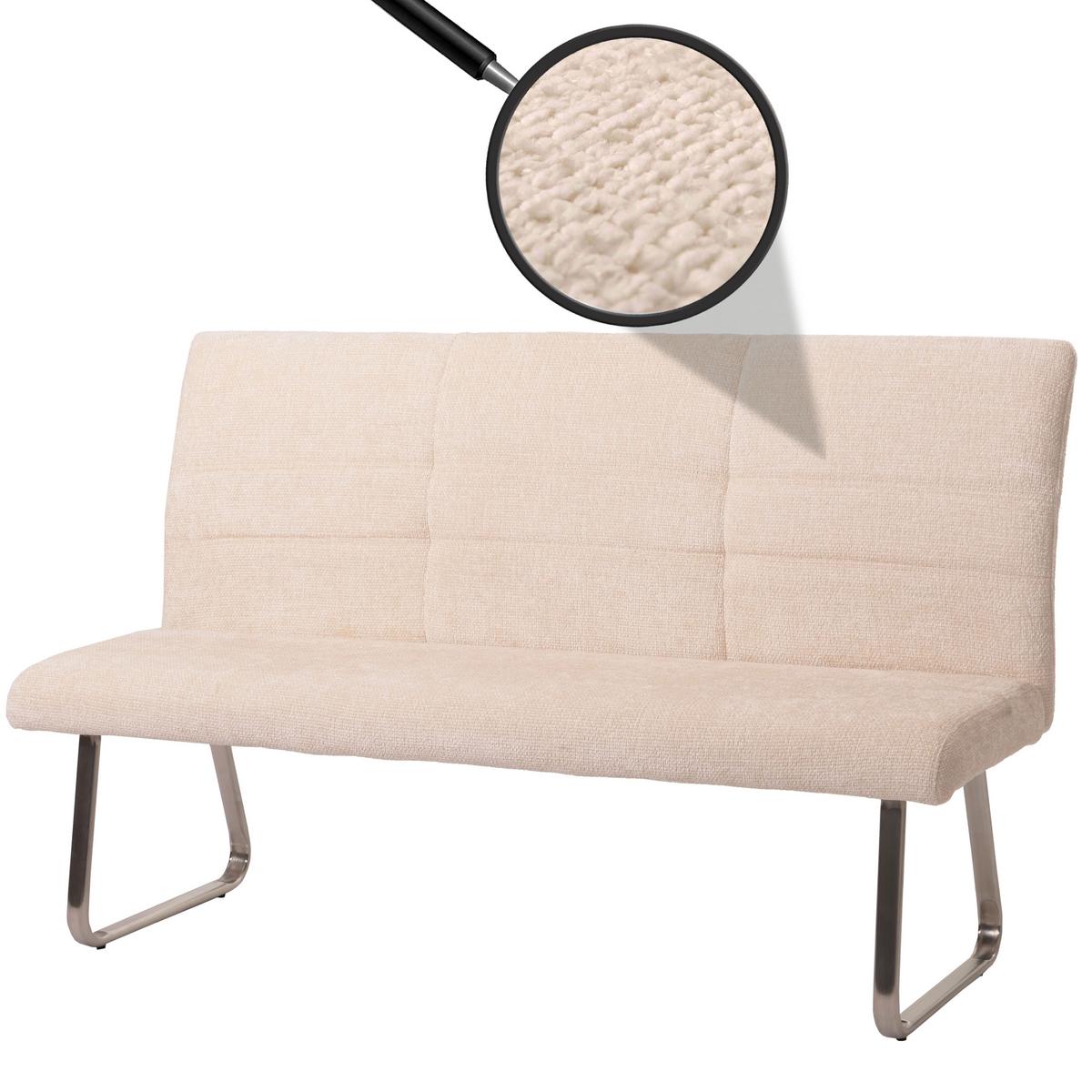 SITZBANK Cremeweiß - Weiß, Textil (160/100/65cm) - MCW