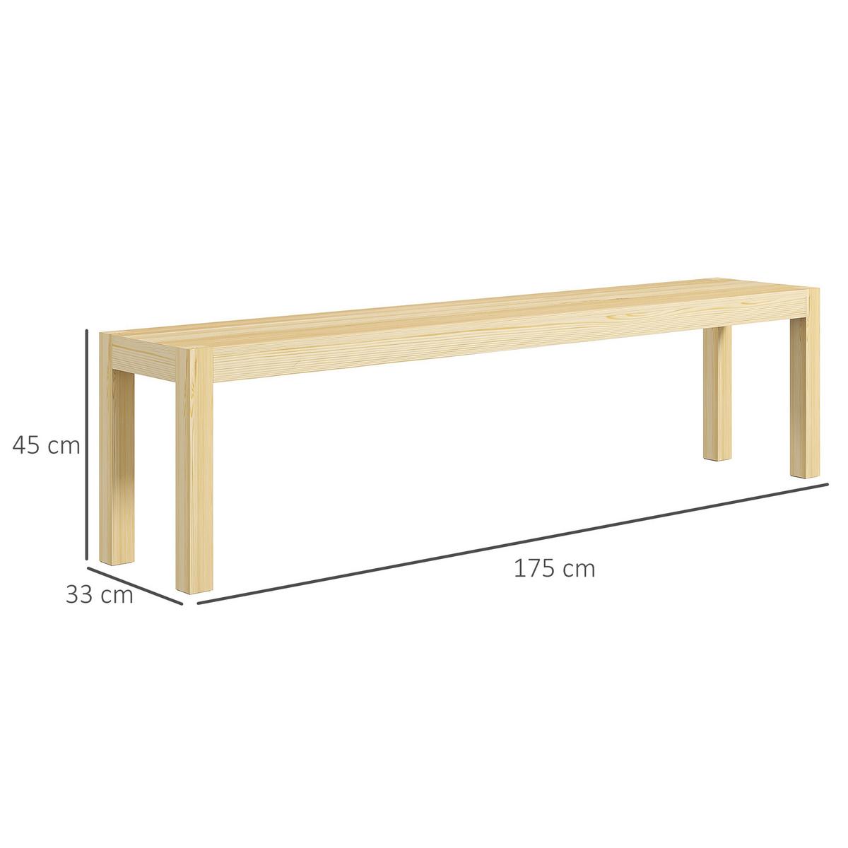 SITZBANK Natur 175 cm - Naturfarben, Holz (175/45/33cm) - HOMCOM