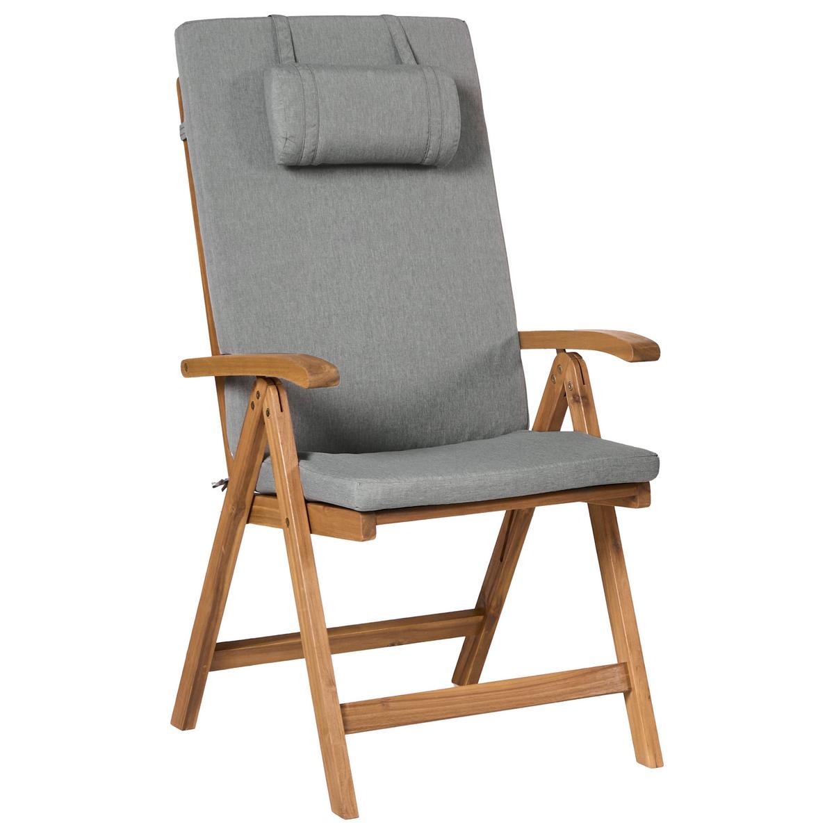 OUTDOOR-SITZKISSEN 6er-Set Grau meliert 50/45 cm Java/Amantea Premium - Grau, Textil (71/71/50cm) - Beliani