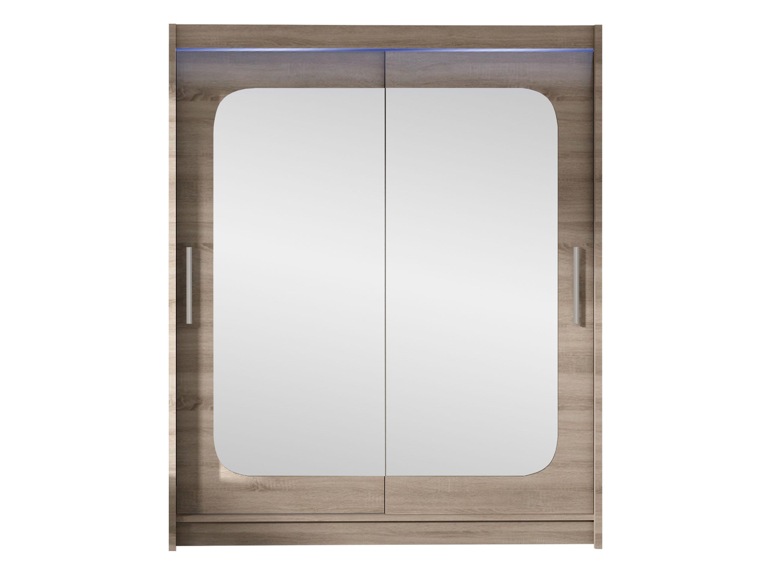 SCHWEBETÜRENSCHRANK Westa XII, mit RGB LED Beleuchtung - Silberfarben/Trüffeleichefarben, Holzwerkstoff/Metall (150/200/58cm) - MIRJAN24