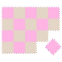 SPIELMATTE ab Null - 180/90/1 cm Puzzlematte Beige - Pink/Beige, Kunststoff (30/30cm) - Littletom