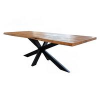 ESSTISCH MIT BAUMKANTE SELVA Braun Akazie - Schwarz/Braun, Holz/Metall (100/200/78cm) - KAWOLA