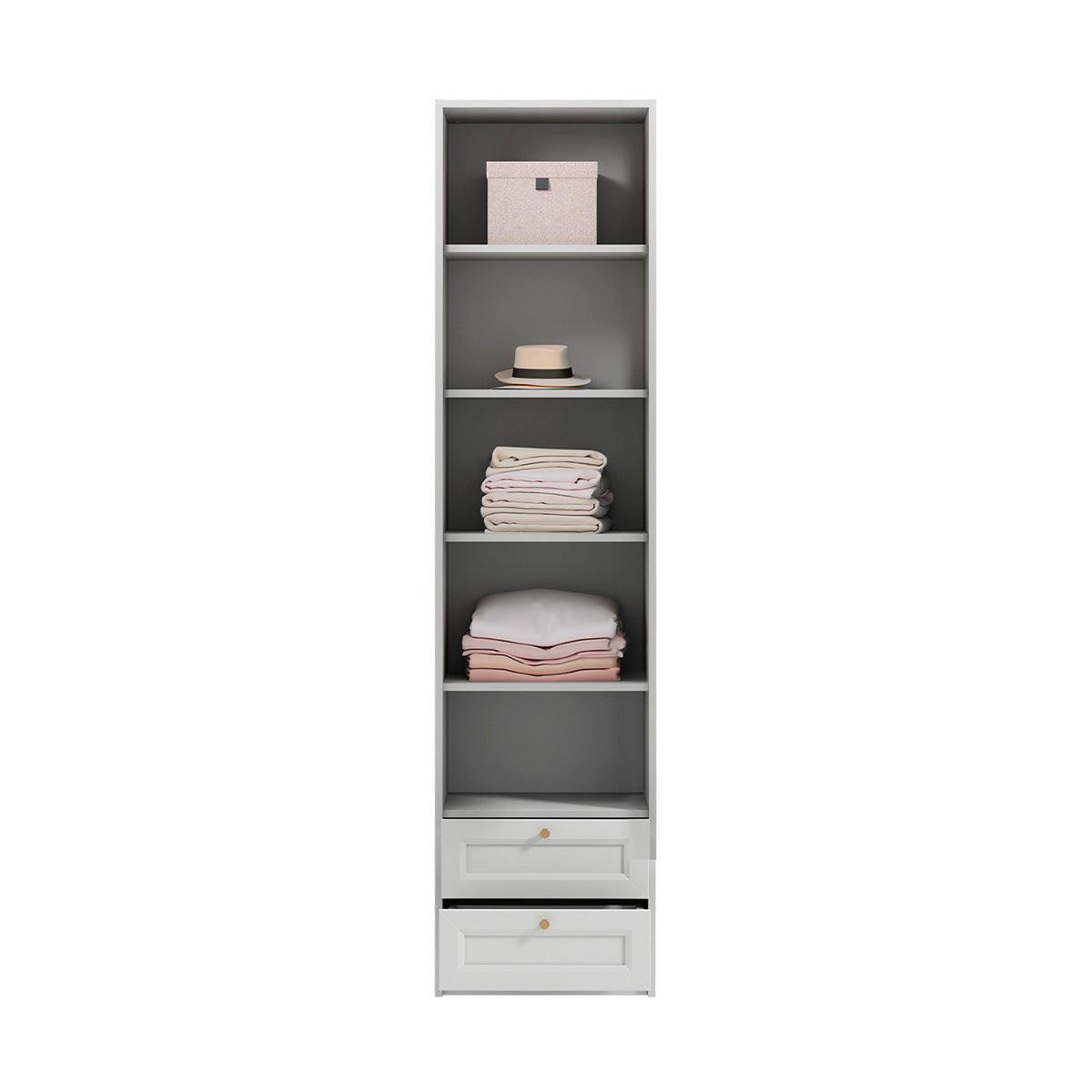 SCHRANK 1 Tür Fergus Weiß - Weiß, Holzwerkstoff (53.8/218.2/40cm) - Petits-meubles